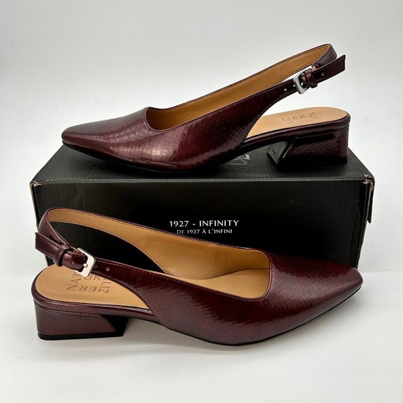 Naturalizer Shoes - Womens Slingback Block Heels Naturalizer Ginger Size 9 M‎ Cranberry Dark Red NEW